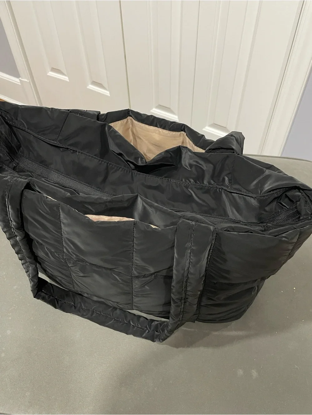 Quilted Black Puffer Hobo Bag - Everyday Shoulder Tote